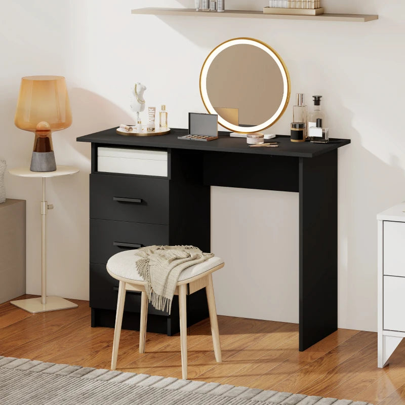 Computer Desk with Storage, 39" Home Office Desk with 3 Drawers nad Open Shelf, Writing Table for Bedroom, Black