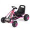 Go Kart for Kids 4 Wheels Pedal with Adjustable Seat and Multi-Terrain Wheels-Pink
