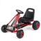 Go Kart for Kids 4 Wheels Pedal with Adjustable Seat and Multi-Terrain Wheels-Red