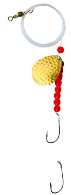 Double Hook Colorado Spinner – Gold Hammer Blade Lure 