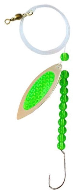 Transparent Green Beads Willow Leaf Spinner – Green Demon Blade Lure 