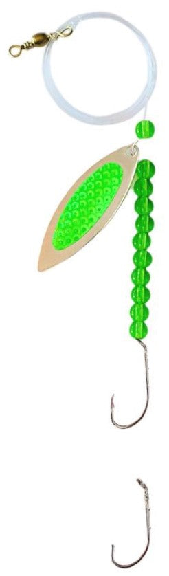 Transparent Green Beads Willow Leaf Spinner – Green Demon Blade Lure 