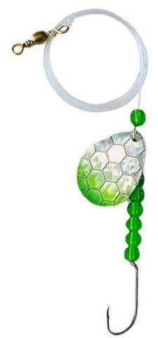 Single Hook Colorado Spinner – Green Scale Blade Lure 