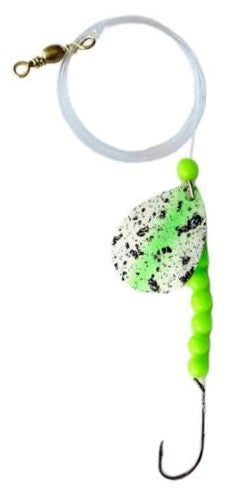 Single Hook Colorado Spinner – Green Speckled Blade Lure 