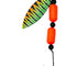 Fluorocarbon Willow Leaf Floating Worm Harness – Green Striper Blade