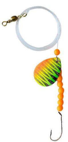 Single Hook Colorado Spinner – Green Striper Blade Lure 