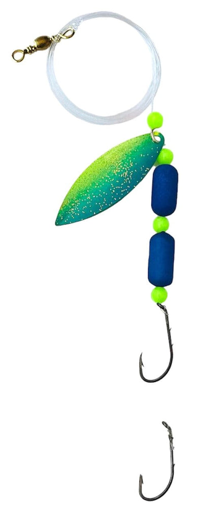 Fluorocarbon Willow Leaf Floating Worm Harness – Green Wave Blade 