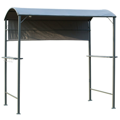 Outsunny BBQ Gazebo 7'x4.5' Outdoor Tent Metal Frame Sunshade Grey 