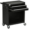DURHAND Rolling Tool Vault: 2-Drawer Steel Chest for Warehouse & Workshop Organization, Black
