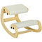 Ergonomic Kneeling Chair, Adjustable Rocking Wood Kneeling Stool, Desk Chair, Improve Posture, Cream White