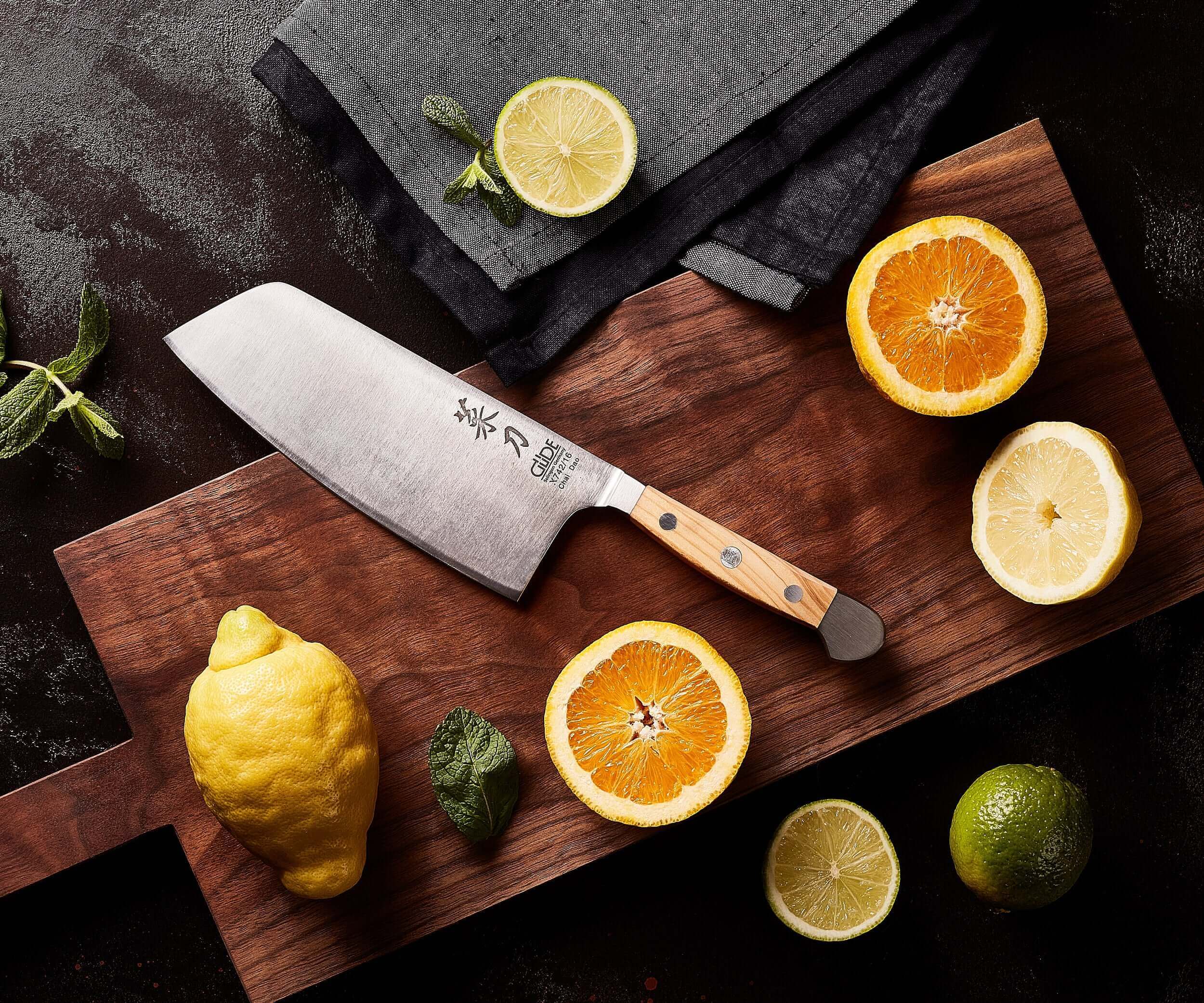 ALPHA OLIVE | Chai Dao Chinese Chef Knife 6 1/2" Blade | Forged Steel/Olive Wood Handle 