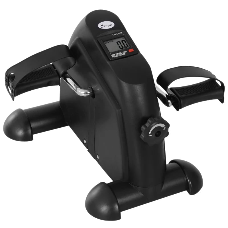 Soozier Portable Mini Pedal Exercise Bike Indoor Cycle Fitness Arm Leg w/ LCD Display, Black