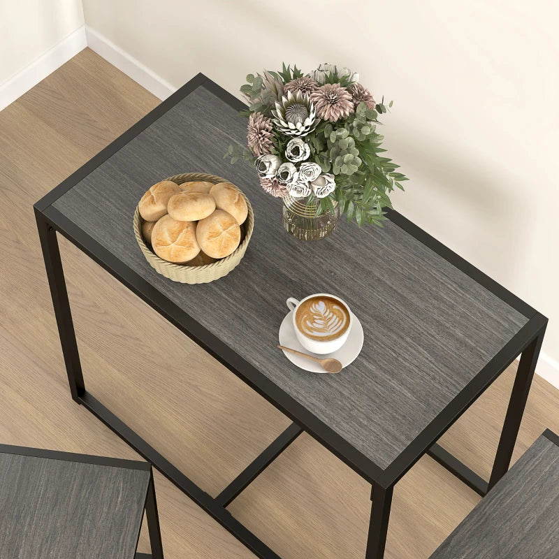 Dining Table Set, Industrial Dining Set for 2, Kitchen Table and Chairs for Small Space, Dining Room Table with Chairs