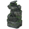 Garden Water Feature with LED Lights and Pump, 4 Tier Cascading Water Fountain for Outdoor