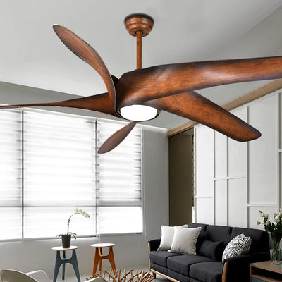 60-Inch Ceiling Fan with Lights – Brown Blades, Remote Control, LED Light, Ventilador de Techo, DC Motor for Bedroom 