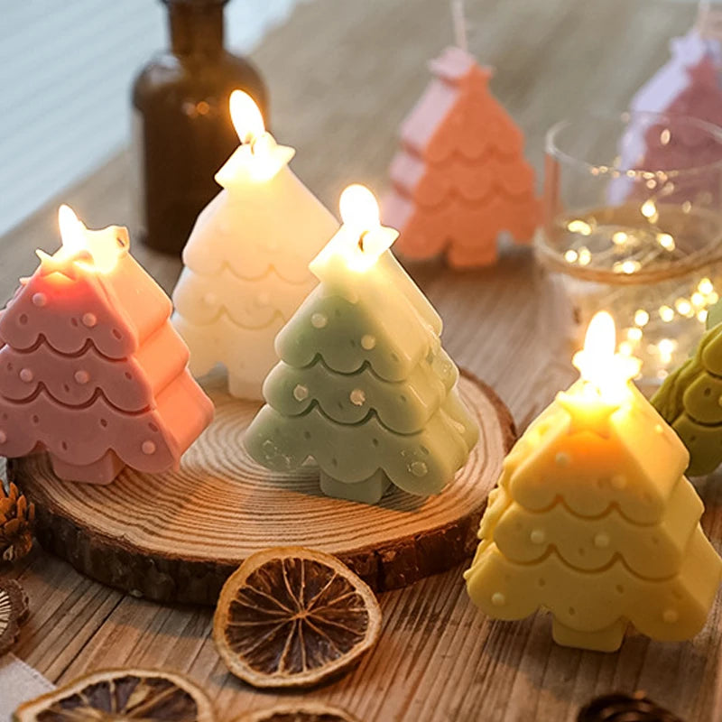 Handmade Cartoon Christmas Tree Scented Candles Scene Decoration Shooting Props Soy Wax Aromatherapy Incense Candle