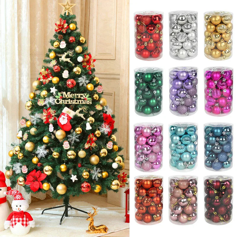 12/24/34pc Rose Gold Christmas Balls Decoration Garden Home Christmas Tree Ornaments Hanging Pendant Xmas Decor New Year Navidad 