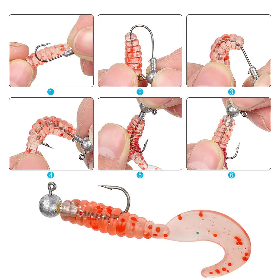 JYJ Crank Jig Head Hooks for Fishing - Available in 1g to 28g, Ideal for Soft Worms and Hard Bait