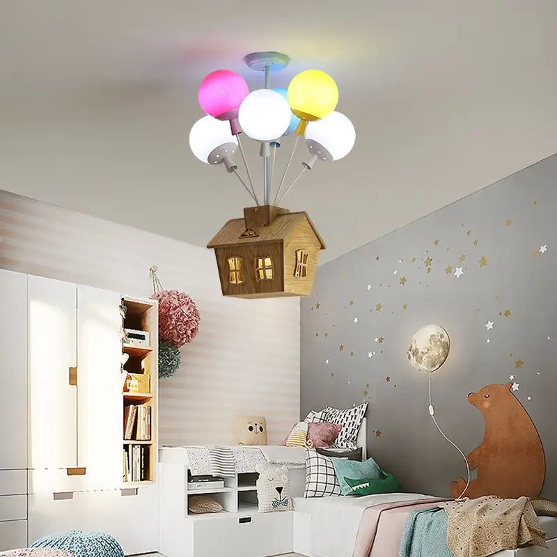 Kids Room Chandelier - Balloon Ceiling Lamp for Bedroom, Living Room, and Nursery, Indoor Home Art Decor