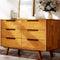 Harmony 6-Drawer Solid Wood Dresser – Zen-Inspired CNC Circle Fronts, Wide Horizontal Storage, Smooth Glide Drawers, Anti-Tip Safety