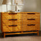 Elara 6-Drawer Solid Wood Dresser – CNC Wave Fronts, Hevea Wood, Smooth Glide Rails, Anti-Tip Safety Kit, Mid-Century Modern Storage