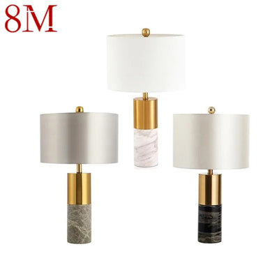 8M Modern Table Lamp – Marble Bedside LED Desk Light, Luxury Creative Decorative, for Home, Bedroom, Living Room, Office, Hotel 