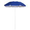 Outsunny 6.7ft Beach Umbrella with Push Button Tilt, Ruffled Outdoor Umbrella with Carry Bag and 8 Ribs, Blue