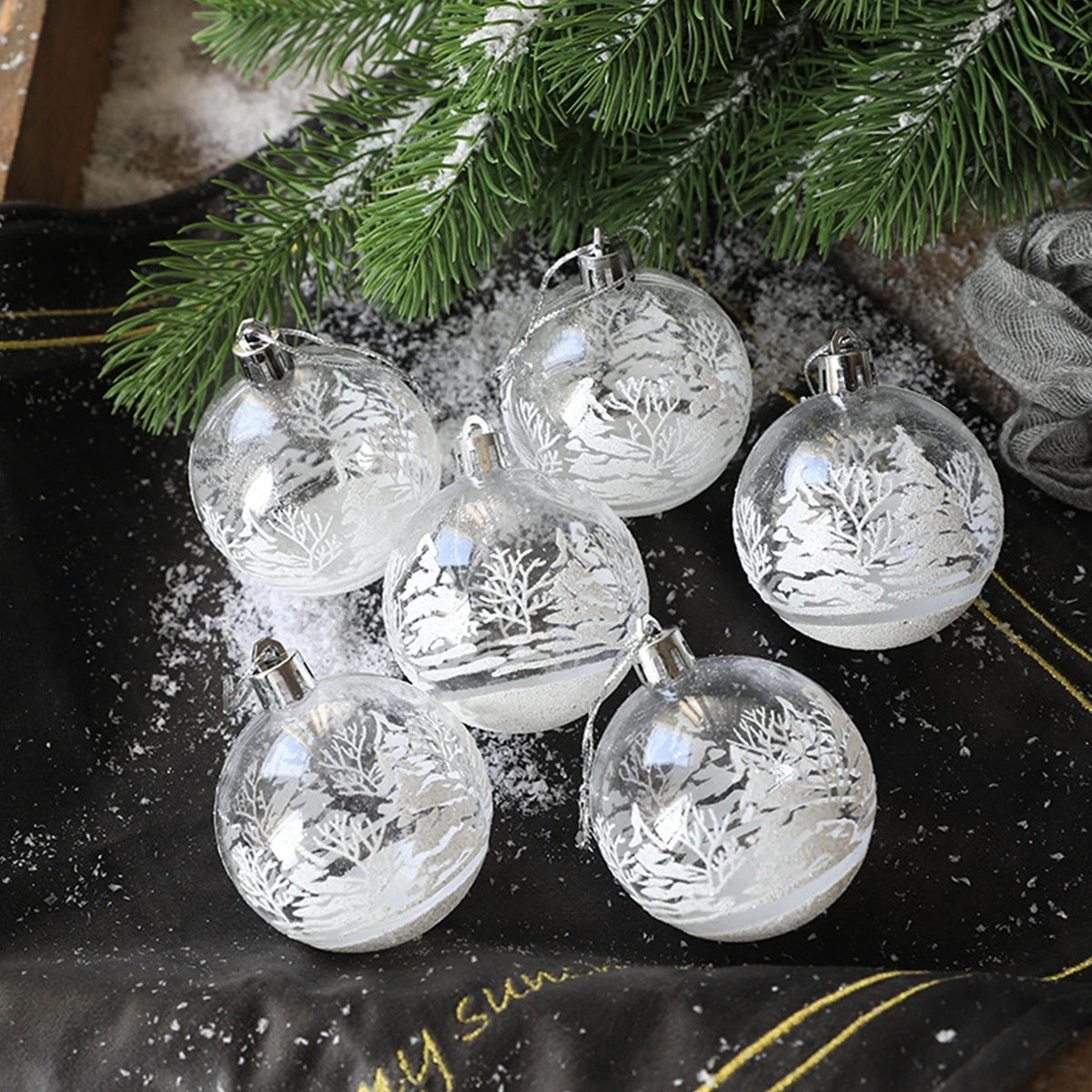 Christmas Transparent Ball Pendant 2024 Xmas Tree Ornaments Merry Christmas Decoration for Home Navidad Gifts New Year 2025