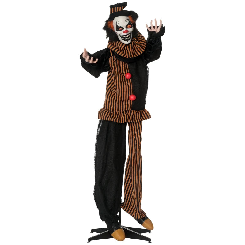 HOMCOM 6.4' Life-Size Winged Grim Reaper – Animated Halloween Decoration, Light-Up Eyes 