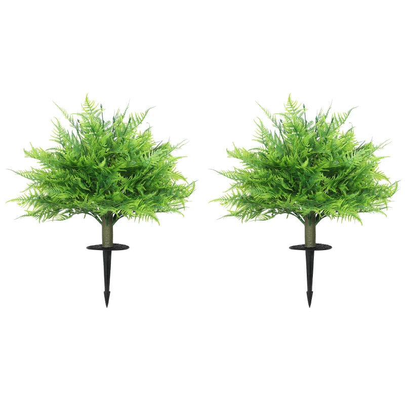 Artificial Boston Ferns UV-Resistant Fake Plants for Indoor Outdoor Decor Set of 2