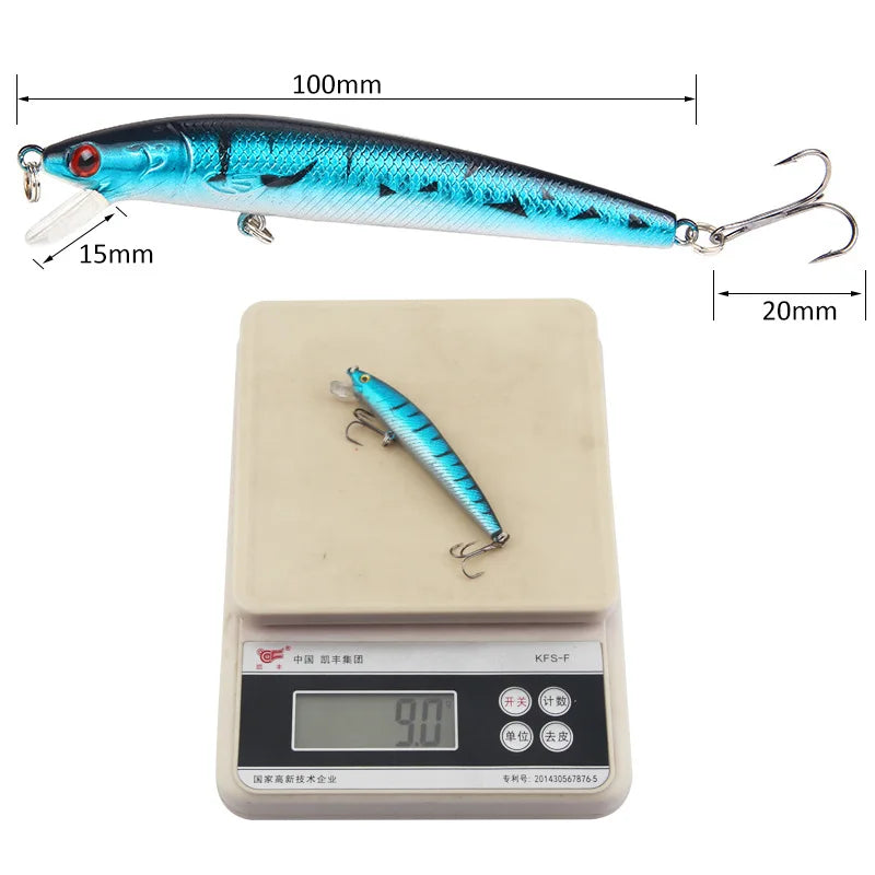 1Pcs Japanese Minnow Fishing Lure – Floating Hard Bait, 95mm 7g, Artificial Wobbler Crankbait, Carp & Perch