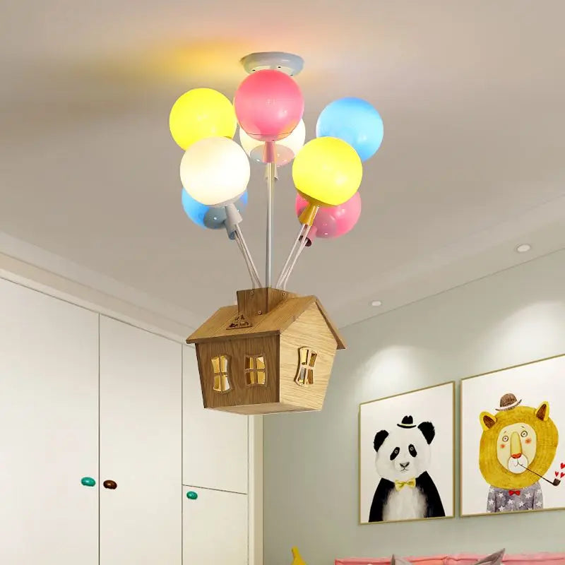 Kids Room Chandelier - Balloon Ceiling Lamp for Bedroom, Living Room, and Nursery, Indoor Home Art Decor