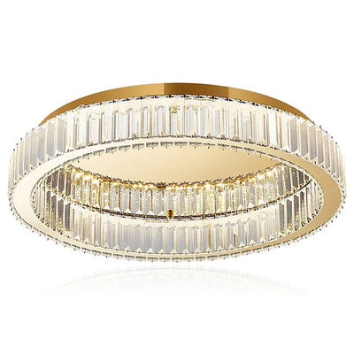 Modern Simple Crystal Circle Lamp - LED Ceiling Chandelier for Living Room, Bedroom, and Study 