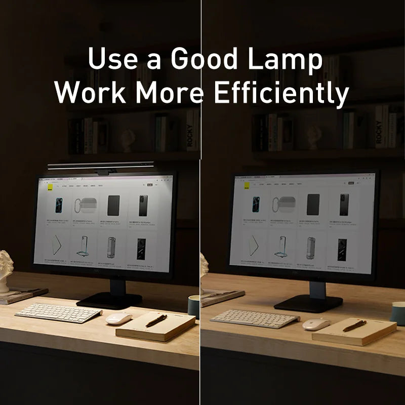 Baseus Computer Light Desk Lamp – USB Monitor Light, Hanging Light for Laptop, New Table Lamp for Study and Reading