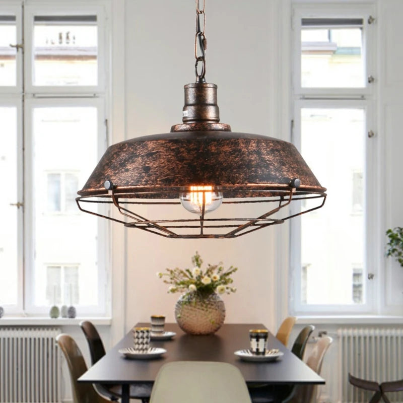 Loft Style Vintage Pendant Lamp Light Industrial Retro Iron Hanging Ceiling Lamps E27 Chandelier for Salon Restaurant Bar Kitche 