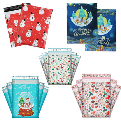 10PCS/Lot Poly Mailers Shipping Bags 10x13inches Christmas Wrapping Bags Gift Packing Bags Self Seal Mailing Shipping Envelopes 