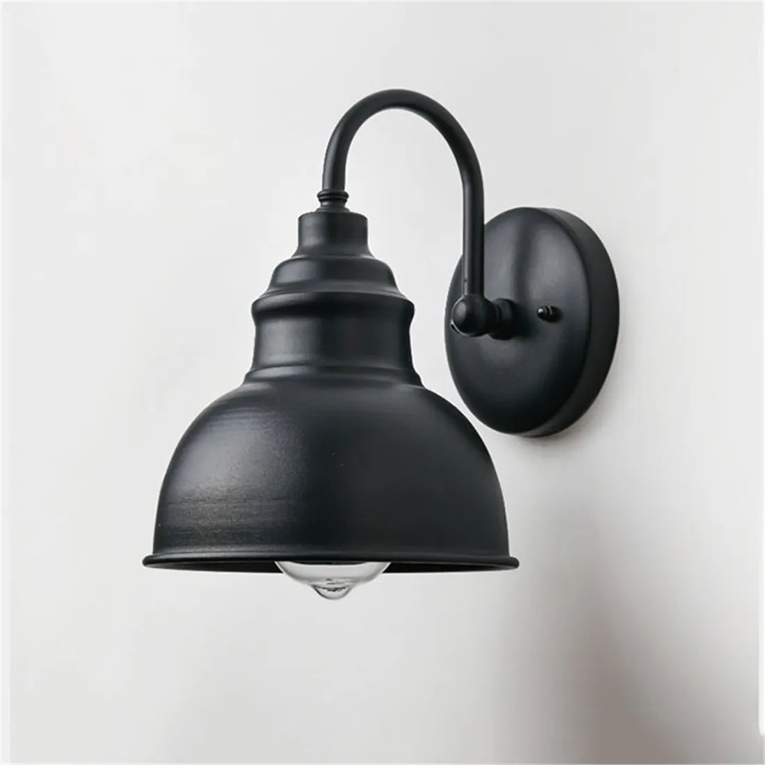 Minimalist Outdoor Wall Lantern - Aluminum Gooseneck Light, Farmhouse Barn Porch Light for Garden, Garage, Yard, Front Door 