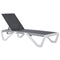 Outsunny Outdoor Chaise Lounge Chair Portable with Adjustable Back Wheels Breathable Mesh Fabric Light Gray