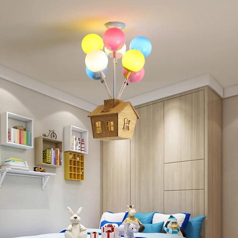 Kids Room Chandelier - Balloon Ceiling Lamp for Bedroom, Living Room, and Nursery, Indoor Home Art Decor