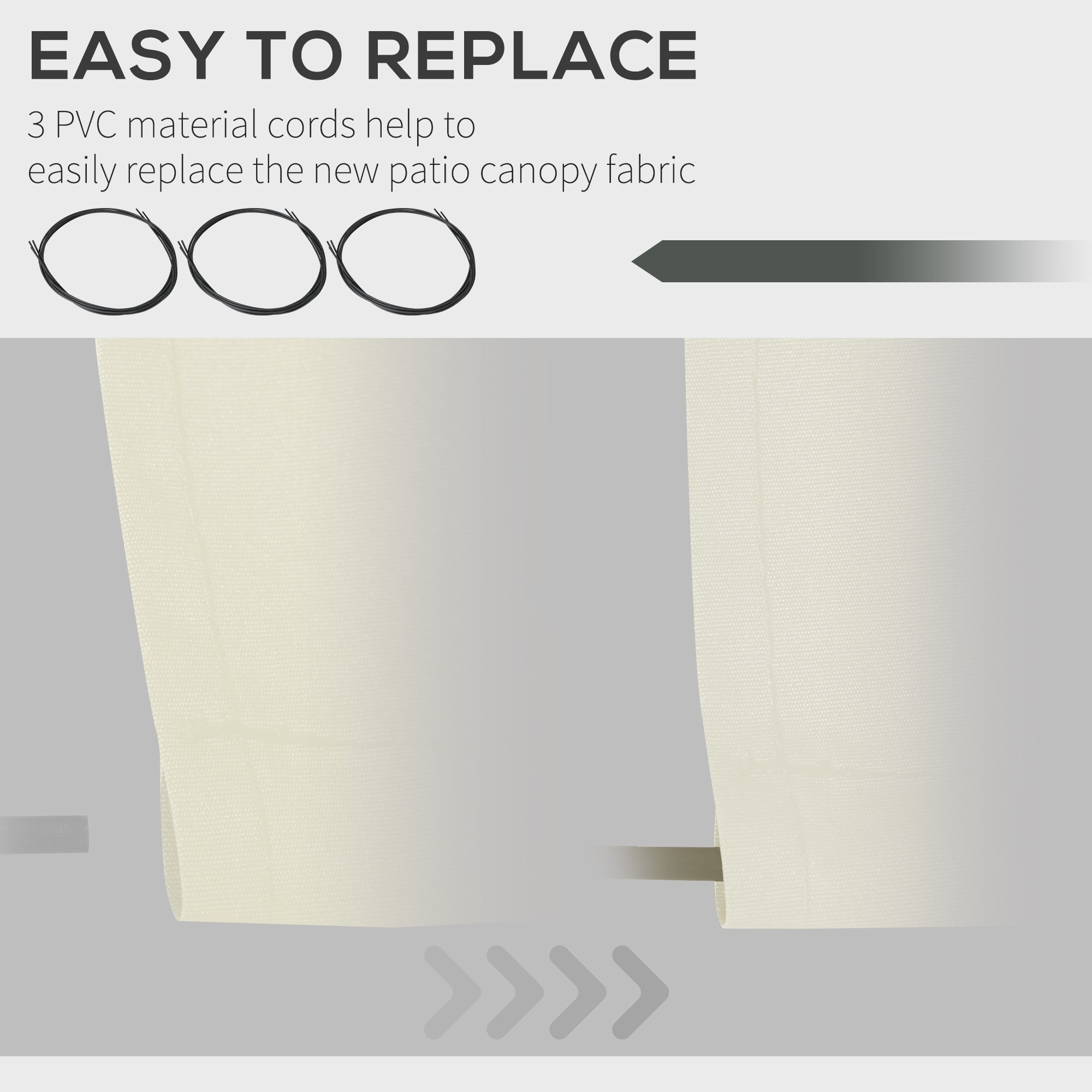 Outsunny Retractable Awning Canopy: 10'x8' Cream White Fabric Replacement for Outdoor UV Blocking Sunshade 