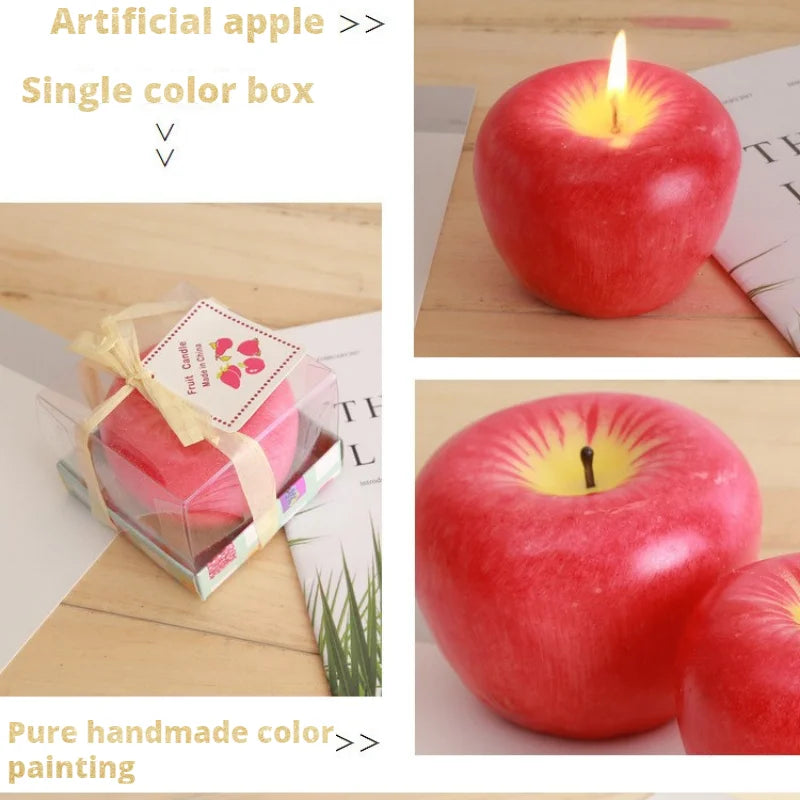 Creative Red Apple Shape Fruit Candle Home Decoration  New Year Eve Christmas Birthday Decorations To Relatives And Friends