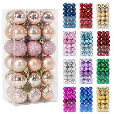1box Christmas Balls Christmas Tree Ornaments Ball Xmas Hanging Tree Pendants Home Party Decor 2023 New Year Gift Noel Navidad 