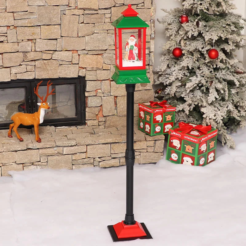 Christmas Decorations Western Style Snow Street Light With Music Merry Christmas Decoration For Garden