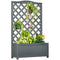 Wood Planter with Trellis for Vine Climbing, Raised Garden Bed to Grow Vegetables for Backyard, 28