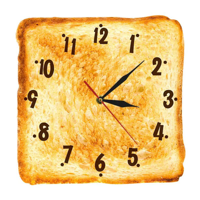 Gourmet Home Decor Realistic Toasted Bread Wall Clock Bakery Sign Bread Dining Room Wall Art Silent Quartz Kitchen Wall Clock 