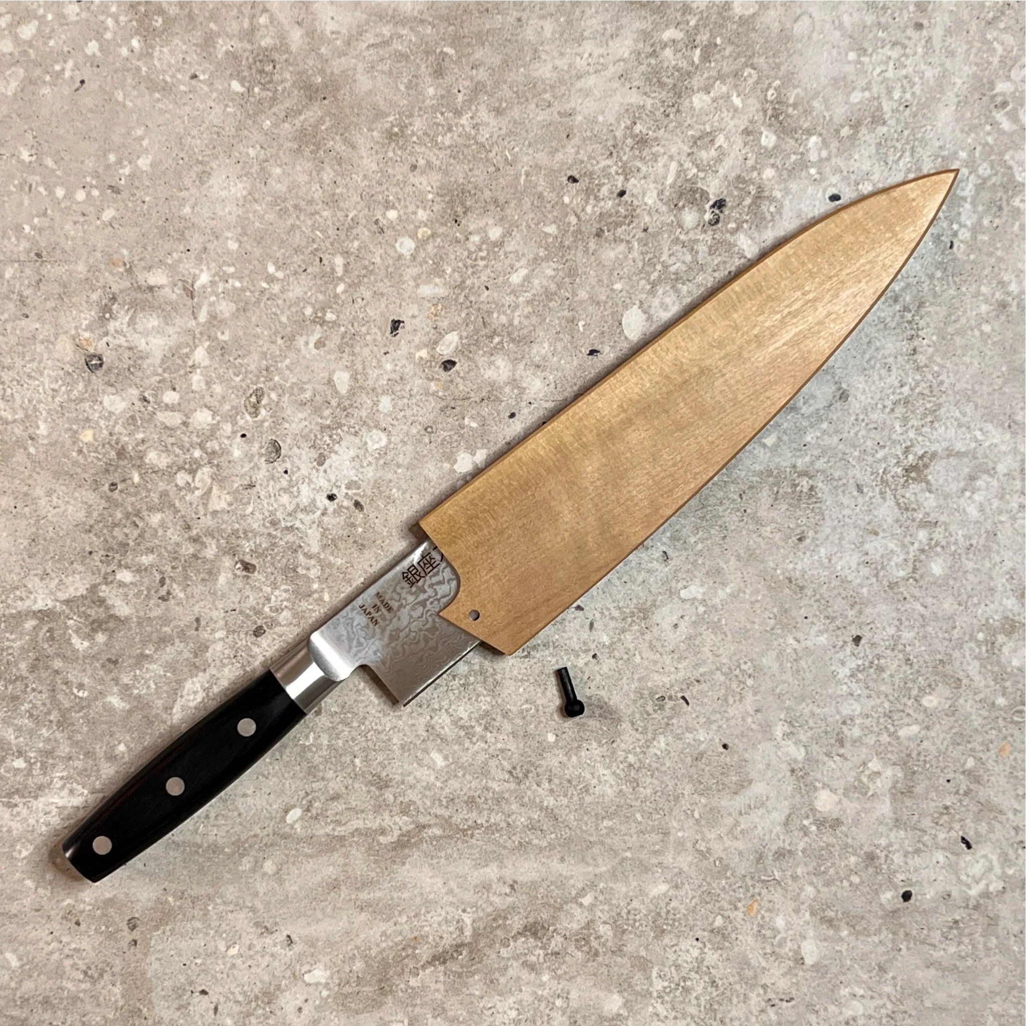 Ginza Steel Magnolia Wood Saya for 200mm Gyuto/Santoku Knives 