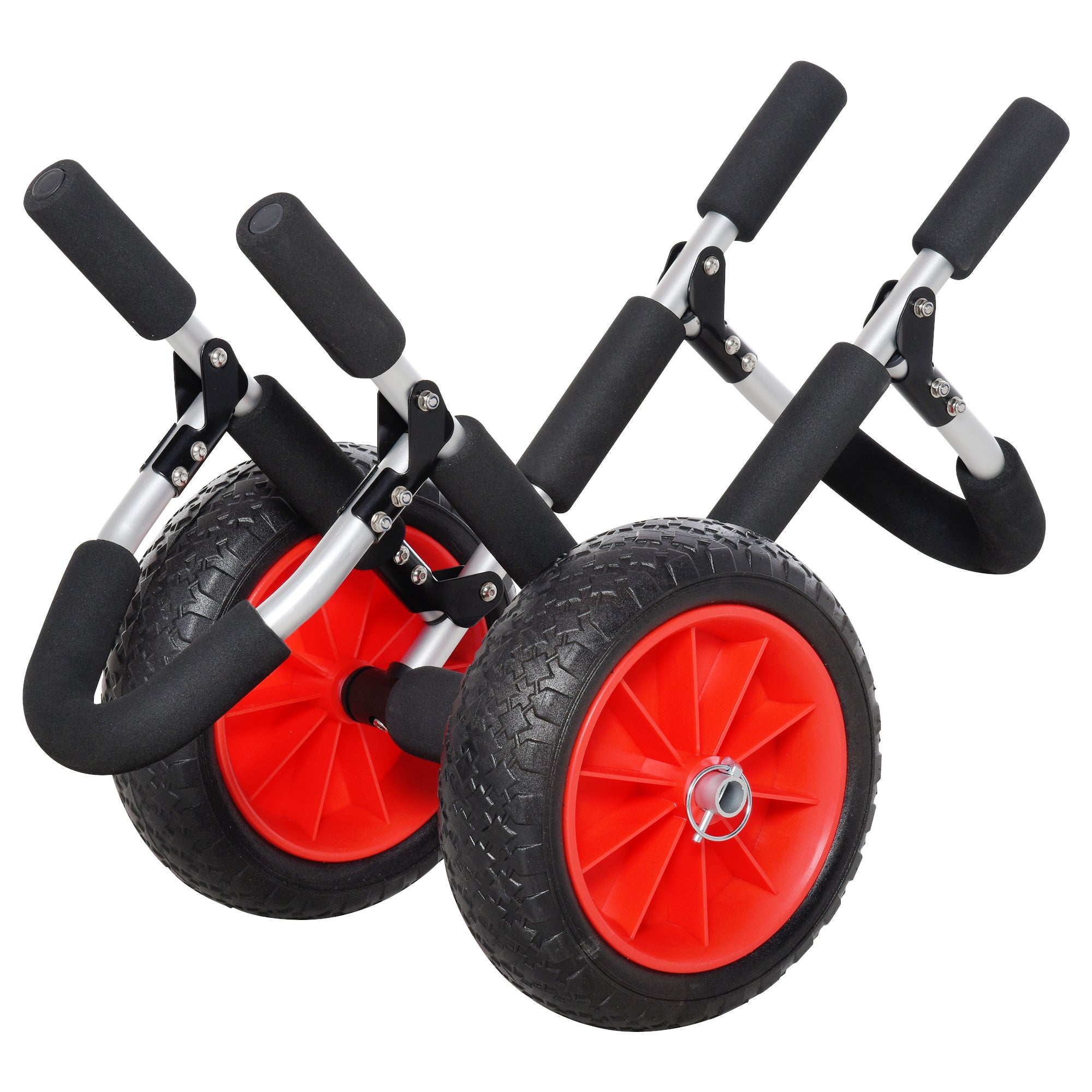 Outsunny Paddleboard Dolly Aluminum Surfboard Trolley Foldable Cart for SUPs Boat Canoe Carrier Tote Silver 