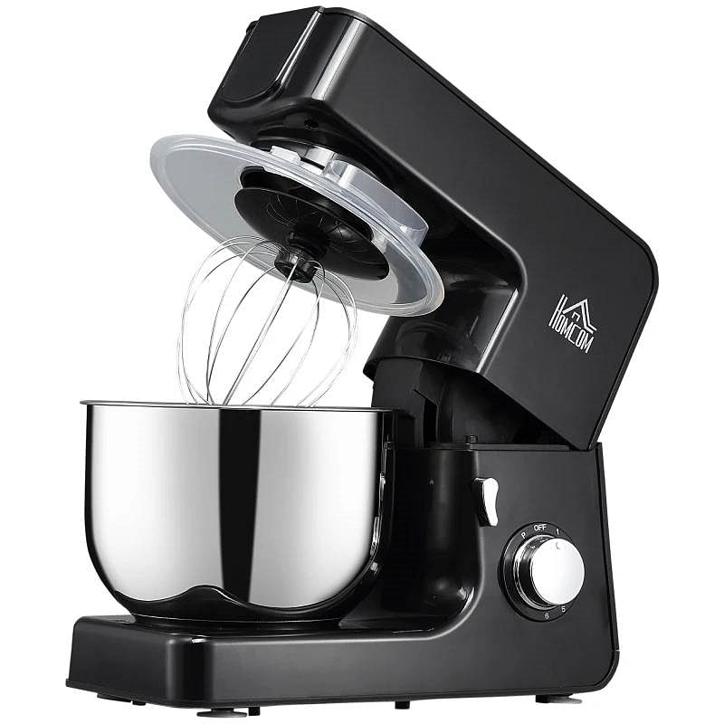 Black Stainless Steel 6 Quart Bowl Tilt 600W Electric Kitchen Food Dough Mixer - Free Shipping 