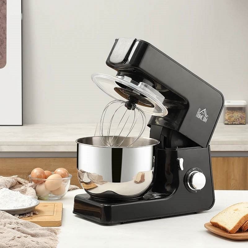 Black Stainless Steel 6 Quart Bowl Tilt 600W Electric Kitchen Food Dough Mixer - Free Shipping 
