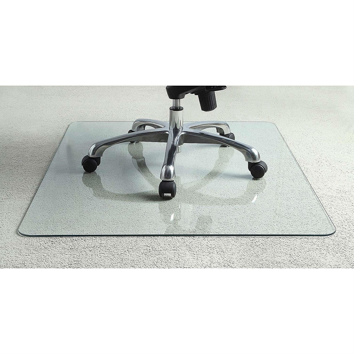 Heavy Duty 50 Inch Tempered Glass Chair Mat - Free Shipping 